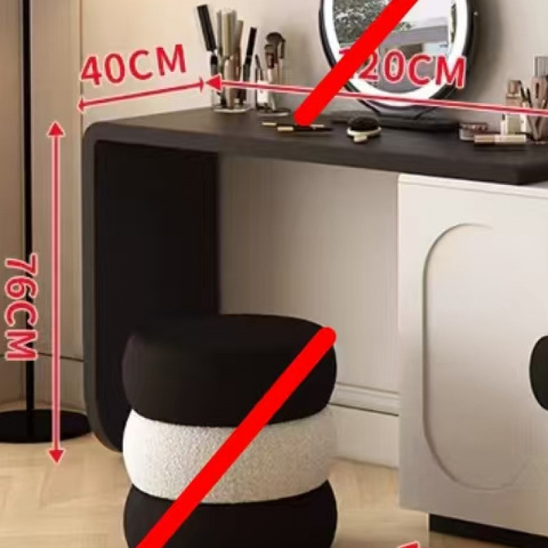 Mesa de maquillaje de sentido premium de diseñador minimalista moderno, armario de almacenamiento de tocador minimalista italiano, dormitorio de estilo crema integrado
