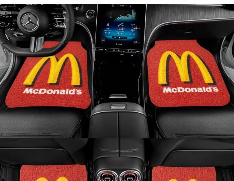 Cartoon Cute Car Floor Mats, Non-Slip Mud Scraping Dust Removal Mats, Dirt-Resistant and Wear-Resistant Wire Ring Floor Mats, Cuttable Car Floor Mats
