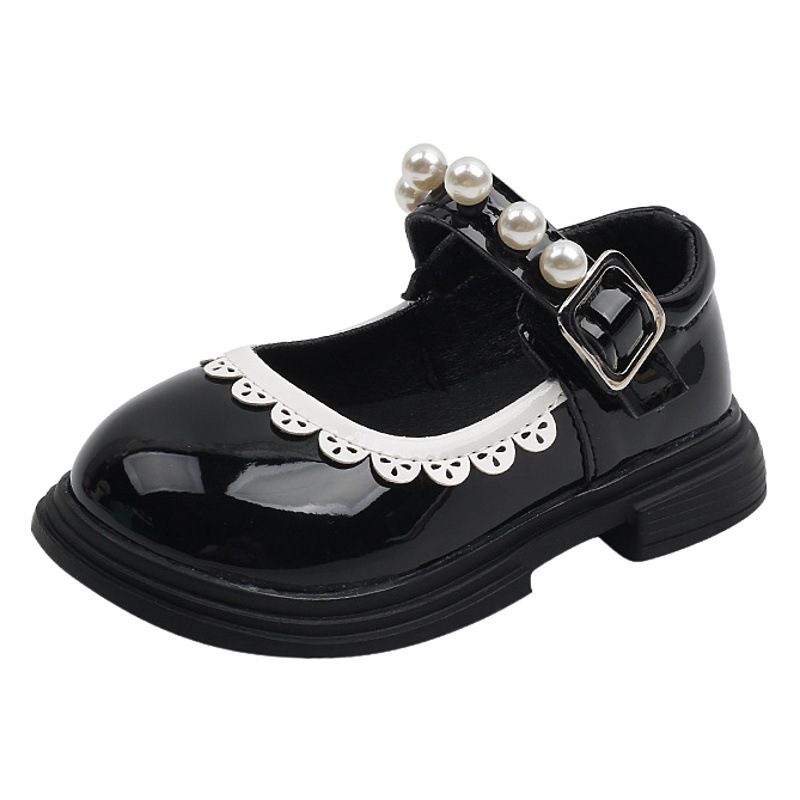 Zapatos de cuero para niñas 2024 primavera nuevas niñas charol zapatos de rendimiento de punta redonda zapatos de rendimiento de actividad zapatos de princesa al por mayor