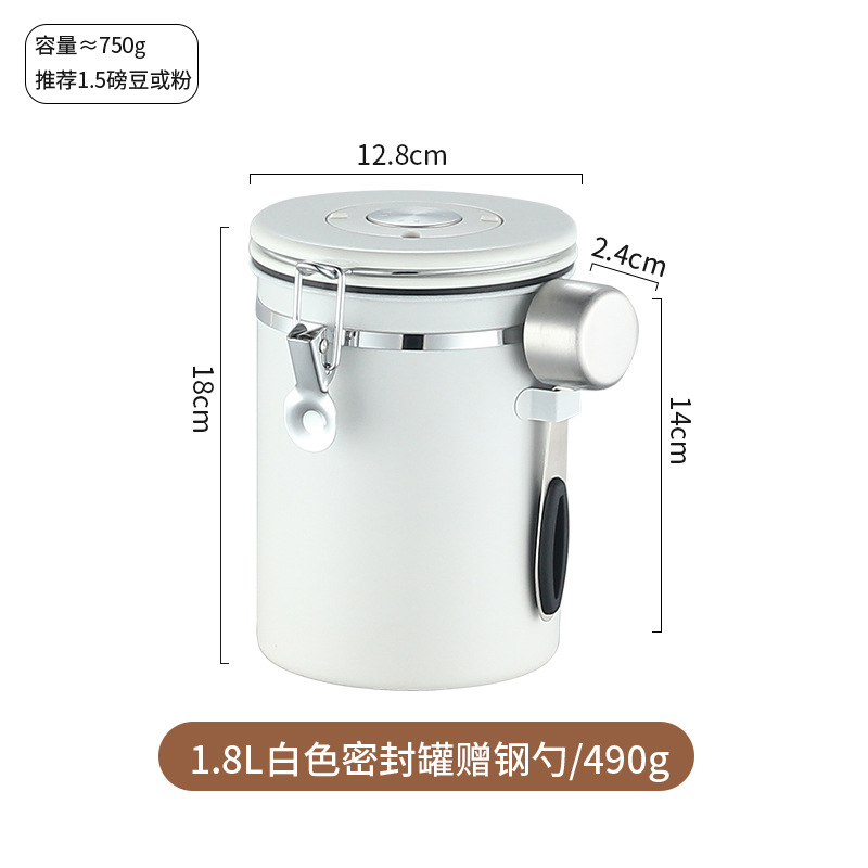 Frasco de almacenamiento de acero inoxidable 304 para granos de café sellado tarro de leche de té fresco para frutas secas y jarra de almacenamiento de granos