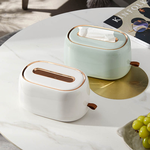 Self-designed light luxury desktop wall spring tissue box wall-mounted punch-free tissue storage box cross-border