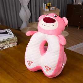 草莓小熊午睡枕学生趴在桌上睡觉抱枕儿童午睡神器办公室午休枕趴