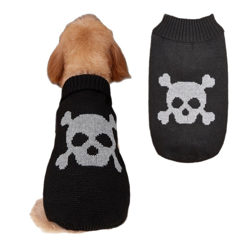 Suéter de punto con cara sonriente de calabaza múltiple para Halloween para mascotas, disfraz de perro y gato Teddy Bichon Pomeranian para cachorro pequeño