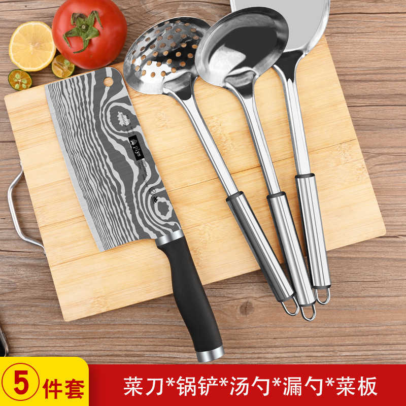 Kit de cuchillo de cocina doméstico conjunto completo afilado sin molienda cuchillo de cocina cortador de carne de corte ultra rápido acero inoxidable