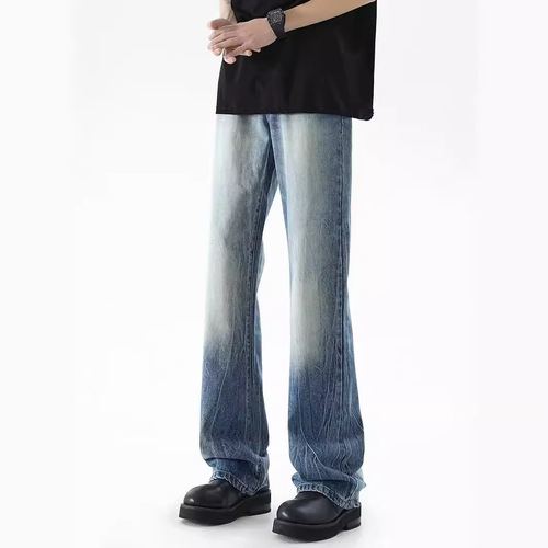 Trendy Men's Casual Distressed Comfortable Versatile Straight Leg American Style Long Pants for Spring and Autumn Seasons