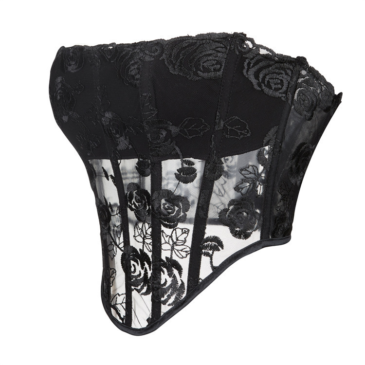 Perspectiva sexy de malla de encaje transpirable damas para limpiar el pecho de soporte de pecho reunido cortesana de plástico suministro transfronterizo