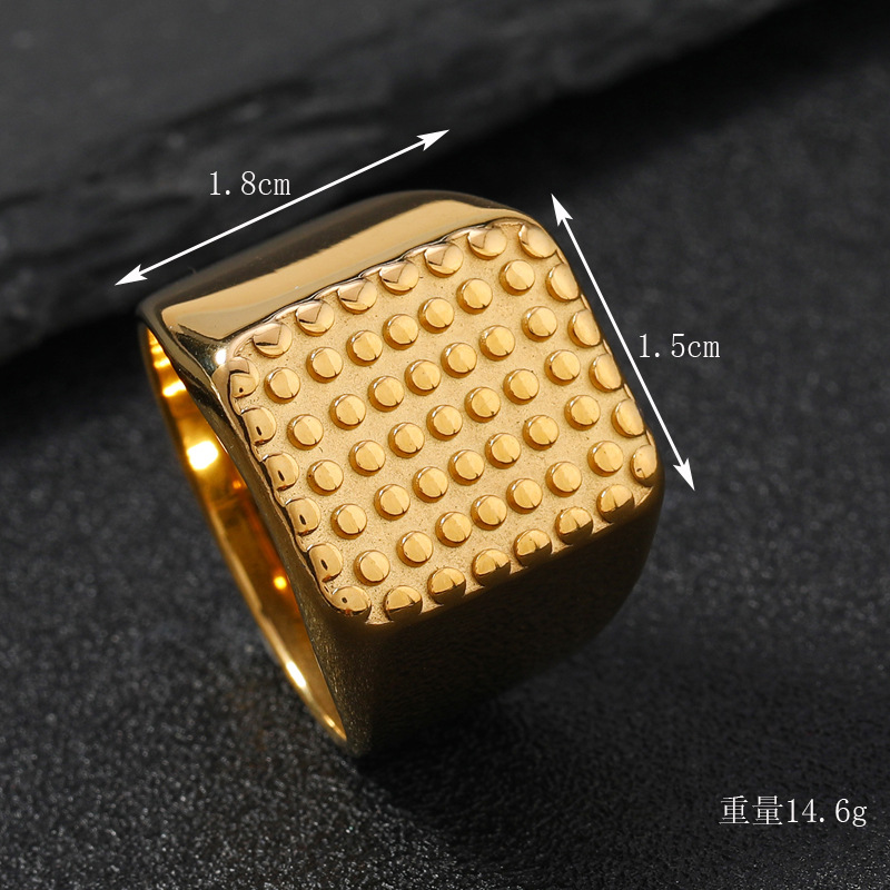 Golden, rectangular, 15mm