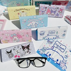 Japanese glasses case girl small fresh student cute cartoon portable anti-stress folding eye storage hard box cute