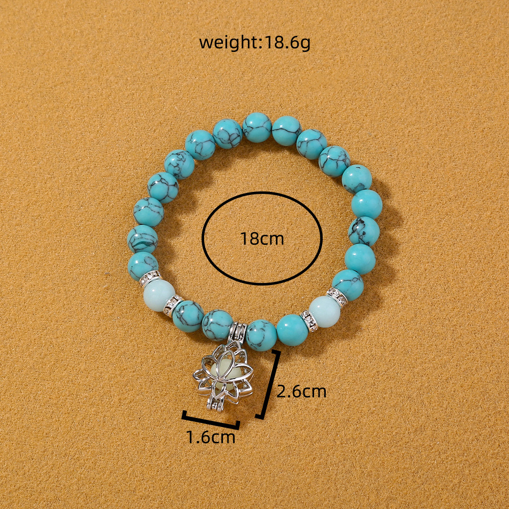 Bracelet de perles lotus phosphorescent brillant dans le noir_voghion.com