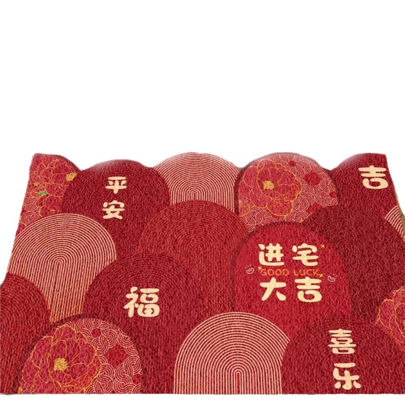 入户门地垫红色喜庆家用门口脚垫可裁剪耐脏免打理丝圈门垫|undefined
