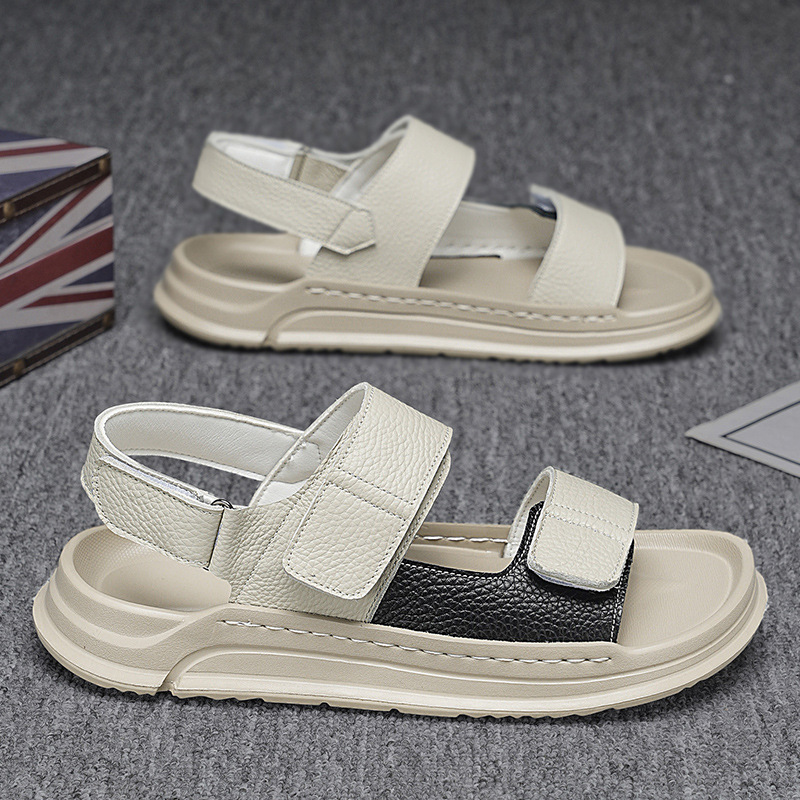 2025 verano nuevo estilo sandalias de moda para hombres ropa exterior todo fósforo antideslizante deportes transpirables ocio zapatos de playa para jóvenes