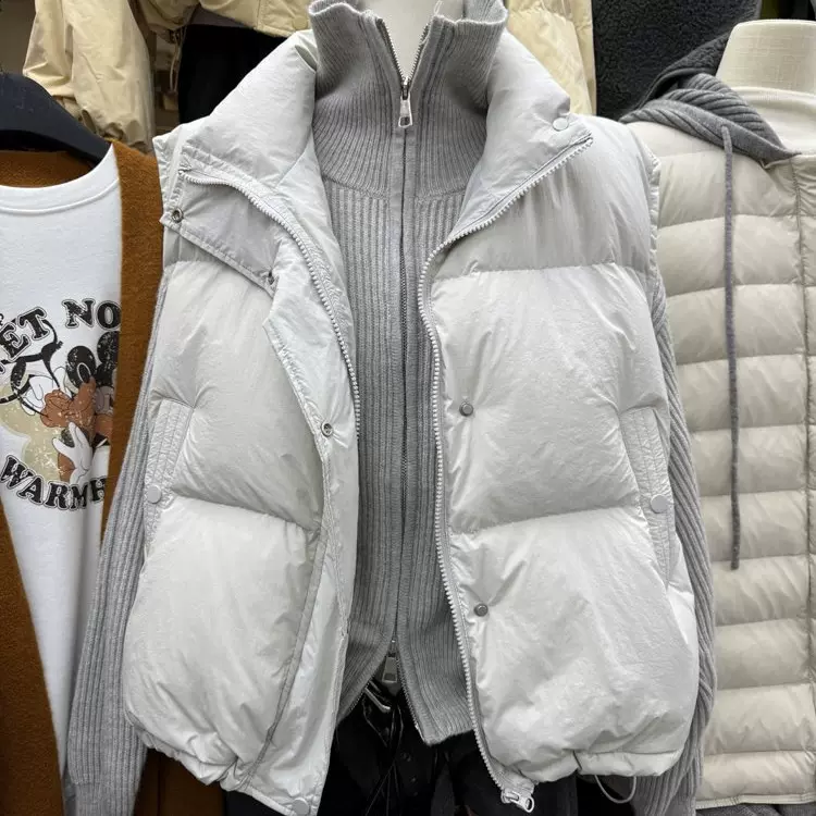 韩版冬季新款韩国东大门简约日常百搭无袖立领棉马甲外套上衣女