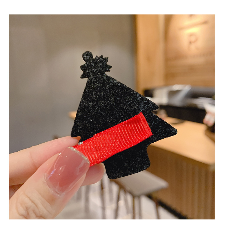 Cute Santa Claus Snowman Plastic Rhinestones Hair Clip 3 Piece Set