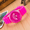 Shopee hot -selling fashion jelly color silicone watches simple triple four leaf grass student watches VOVA explosion watch