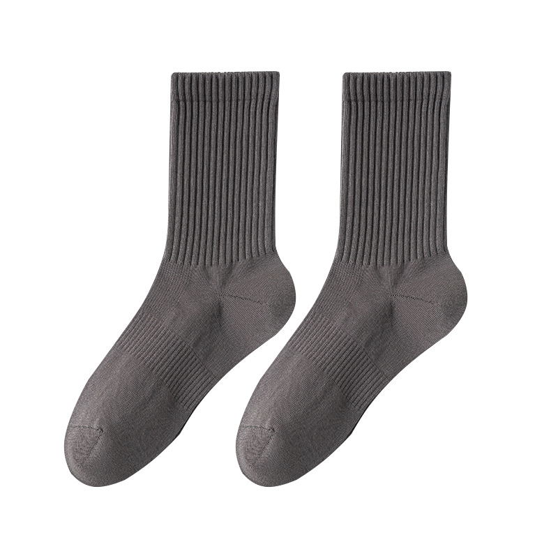 Calcetines de algodón de color sólido para hombres, 100 calcetines de algodón anti-balling, embalaje independiente sin costuras de hueso, calcetines de algodón para hombres al por mayor