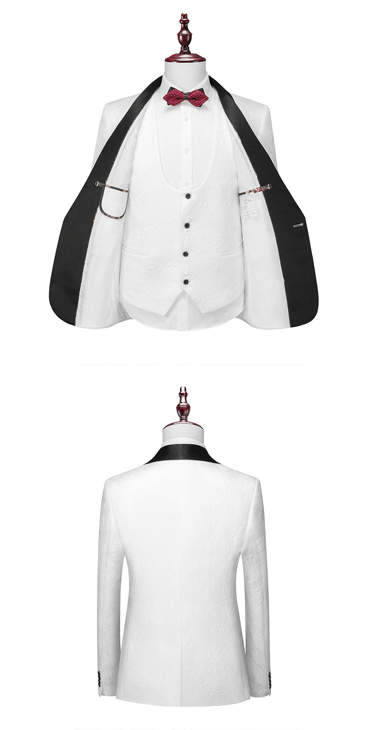 New Business Leisure for Men's Wedding and Groom Dress Hall Suit Three piece Set 3D_vogarts.com