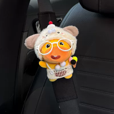 Couple Set, Seat belt shoulder pad - shoulder-pads-little-milk-dog-lulu-black-for-all-seasons
