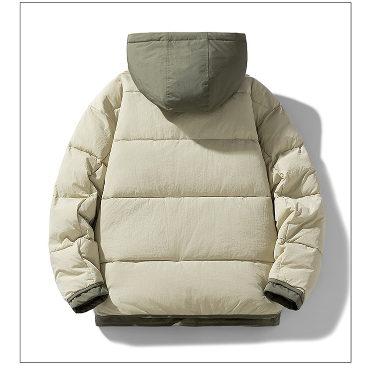 Giacca imbottita finta in due pezzi per uomo e donna, giacca imbottita larga con cappuccio, giacca imbottita spessa con cappuccio per coppia_voghion.com