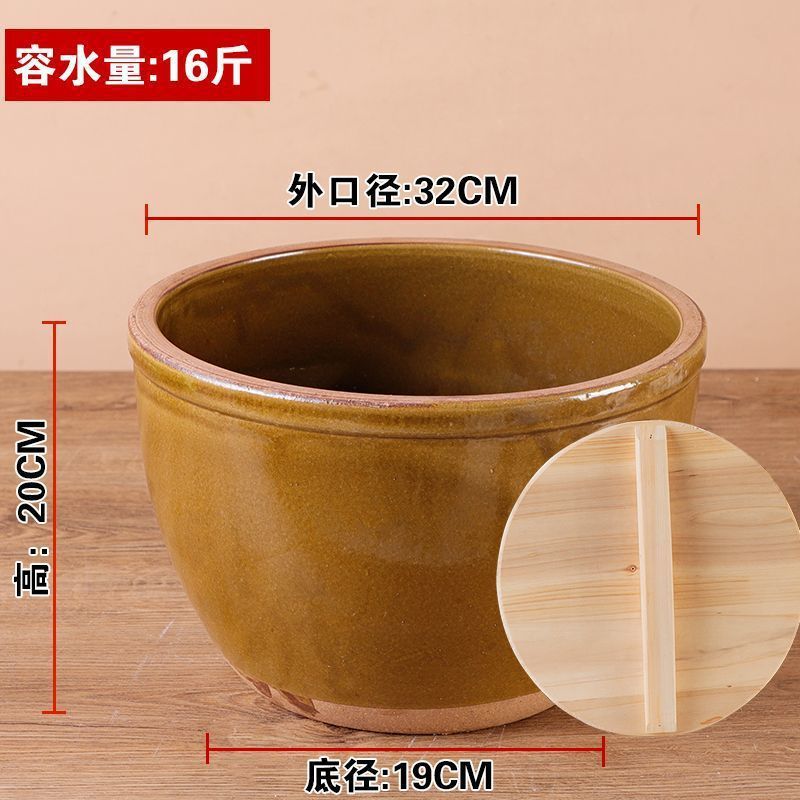 陶器水槽、昔ながらの家庭用ソース槽、蓋付き、酒発酵槽、甘酒、豆板醤ポット、土陶米槽|undefined