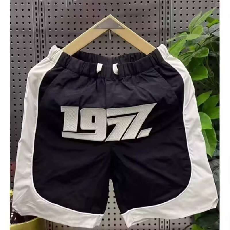 Men's Clothing Men's Trendy Casual Embroidered Shorts Patchwork Five Point Outdoor Sports Beach Pants Loose Fit_viptrois.com