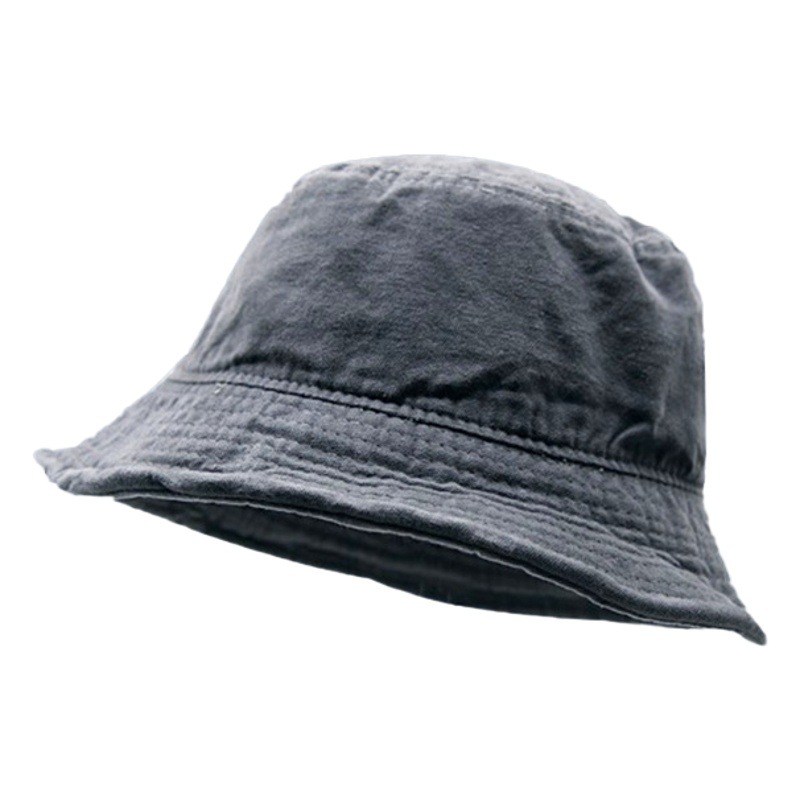 Supchaoke Summer Black Bucket Hat for Men and Women, Trendy Korean Style, Versatile Retro Sunshade, Sun Protection, Casual and Versatile