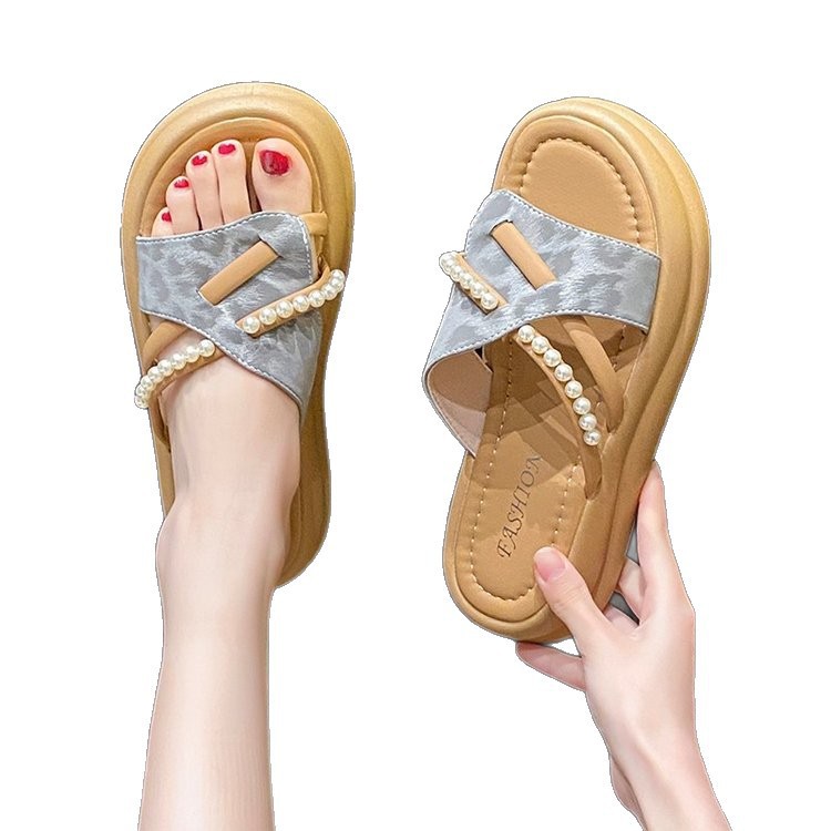 Sandalias de Plataforma para Mujer de Cuero Artificial, Caucho Suela Suave, Plataforma para Uso Exterior image 6