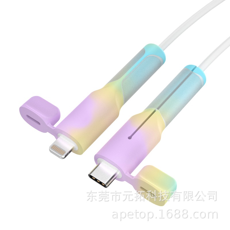 Nuevo cable de datos cubierta protectora de silicona anti-rotura cable de carga cubierta protectora dispositivo mordedor de alambre anti-rotura