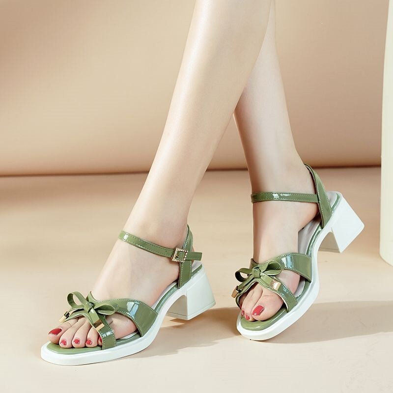Special Clearance Sale: Women's Sandals 2025 Summer, Chanel-Style High-Heeled Sandals for Female Students, Bowknot Hollow Shoes, Super Fairy-Like