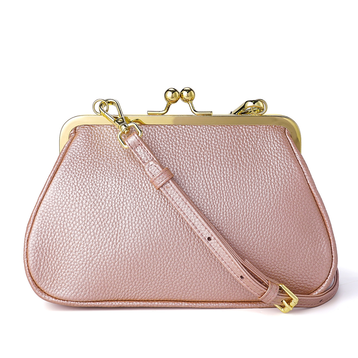 新款女士腋下包小众法棍个性口金包单肩斜挎包气质复古真皮女包包 - Thumbnail 9