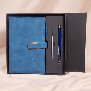 Heaven and Earth Cover Gift Box Custom Notebook Pen Business Meeting Set Annual Meeting Black Cardboard Empty Box Customization