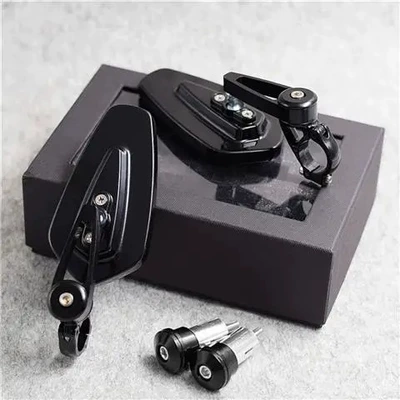 Spot supply motorcycle modified car handle mirror handle reverse mirror street car handle retro rearview mirror (Motorcycle rearview mirror) - handlebar-mirror-black-blue-glass