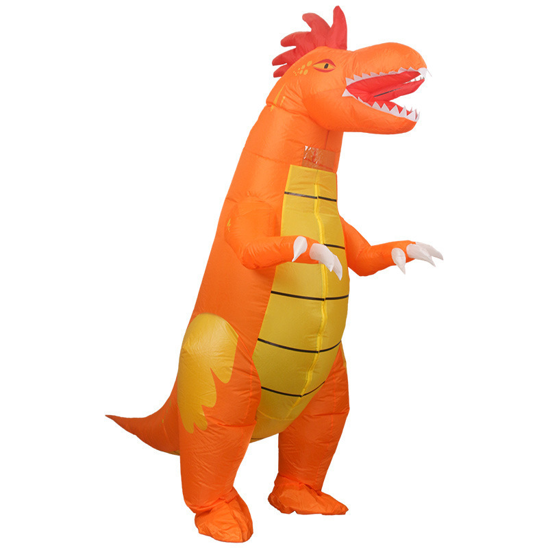 Amazon explosión impresa inflatable T-Rex disfraz Halloween multicolor T-Rex disfraz de fiesta disfraz de muñeca