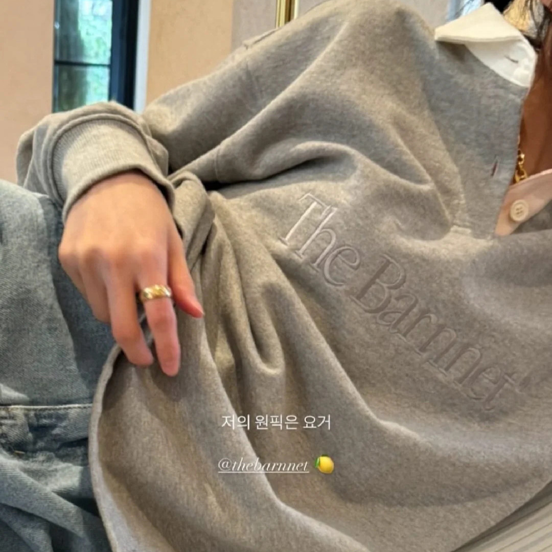 Pre 2024 spring new South Korea Dongdaemun th * Bar * net loose casual polo shirt long sleeve sweater top