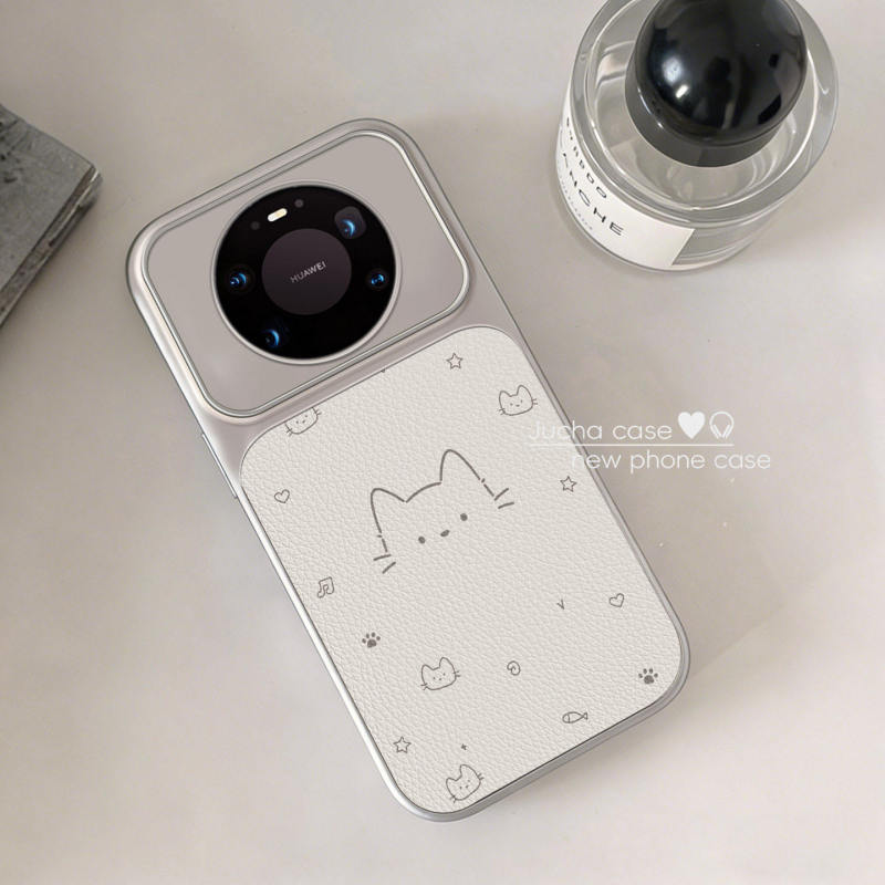 Suitable for Huawei Mate80Promax Mobile Phone Case, All-Inclusive, Fashionable for Women, Mat60 Design, Lines, Music Symbols, Cat