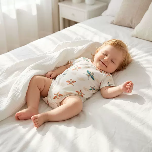 Little Pig David Newborn Baby Short-Sleeve Romper Summer Style Pure Cotton Cartoon Print Side-Button Triangle Jumpsuit Crawling Suit