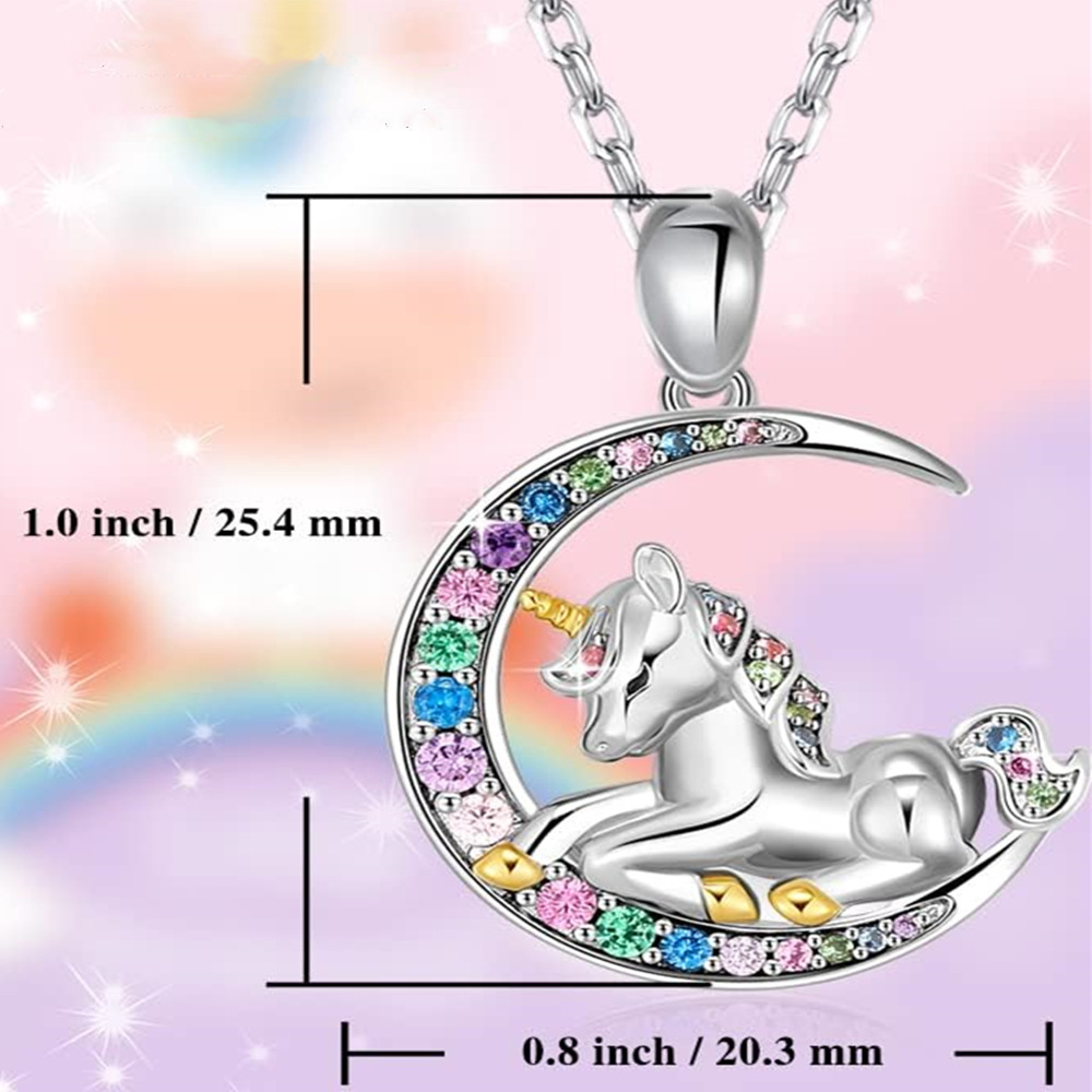 Heißer Verkauf Cartoon Einhorn Legierung Halskette, Nette Regenbogen Pony Schmuck Zubehör, Mädchen Geburtstag Geschenk_voghion.com