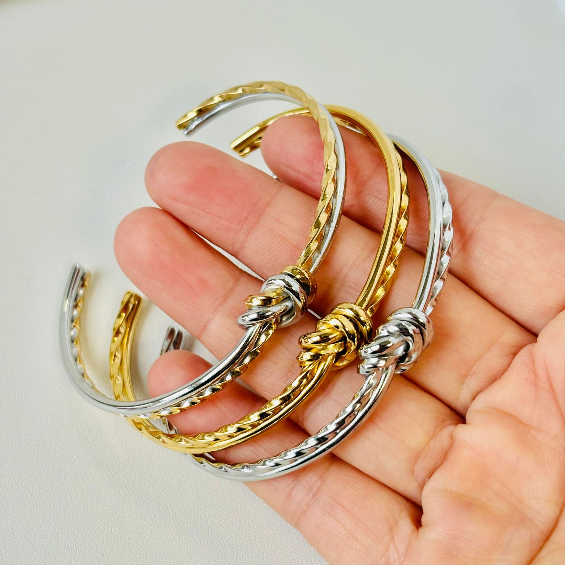 18g Weight Cuff Bracelets Jewelry Accessory Type Titanium Steel Chain Material 1 Piece Quantity Classic Style Solid Color Titanium Steel Cuff Bracelets In Bulk Stainless Steel Bracelets