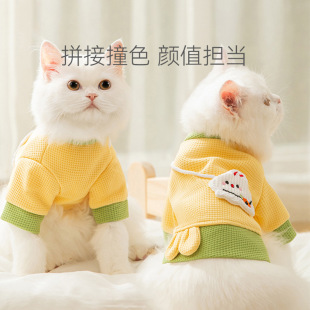 Spring cat clothes bunny satchel lapel traction puppet dog two-legged sweater pet clothing wholesale