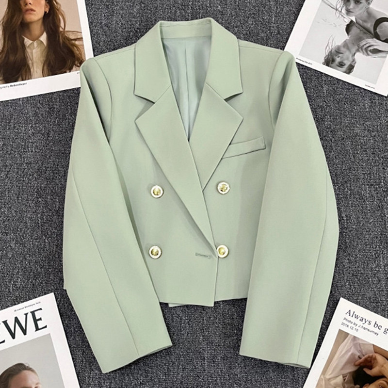 Emerald Green Short Blazer for Women, 2023 Spring/Autumn New Style, Petite Style, High-End Casual Suit Jacket
