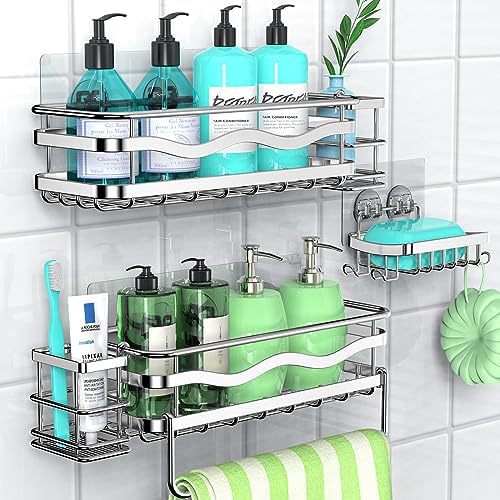 Amazon baño rack de almacenamiento pared Punch-libre baño ducha gel de almacenamiento cocina condimento almacenamiento