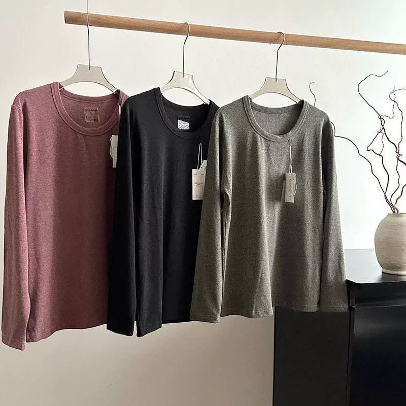 Осень и зима 7А теплые мышцы кашемир мужская рубашка с круглым вырезом тонкое тело с длинными рукавами теплый топ