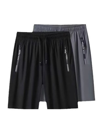 Men's Loose Plus Size Pocket Zipper Sporty Casual Outerwear Quick Dry Beach Shorts with High Elasticity and Breathability