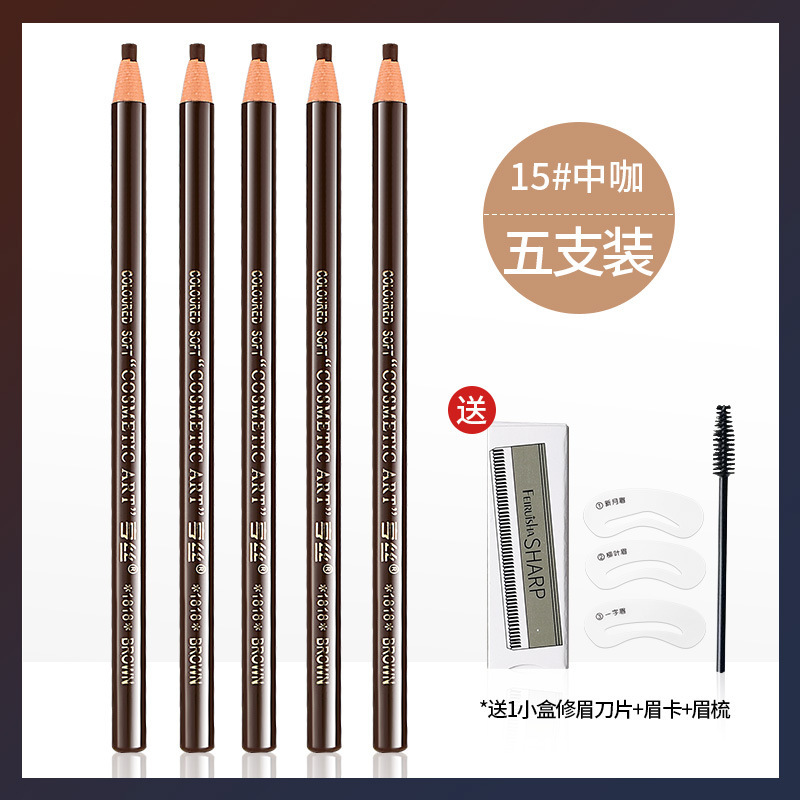 Hengsi 1818 lápiz de cejas de dibujo impermeable y no manchado núcleo duro de madera al por mayor polvo de cejas maquillador maquillaje