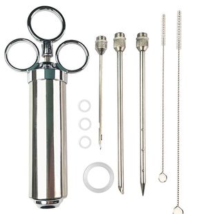 Spot stainless steel barbecue seasoning turkey injection, turkey, turkey, needle marinade beef row into the flavor syringe with a brush