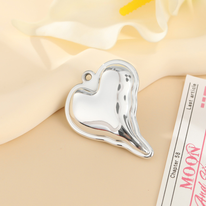 新しいレトロな愛のジュエリーアクセサリー DIY ネックレスブレスレット携帯電話チェーンアクセサリーアクリル曲がったピーチハートペンダント|undefined