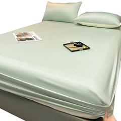 夏用シルキーシーツ、シングルピースアイスシルクシーツ、3点セット、高級ベッドカバー、シモンズ滑り止め保護カバー、オールインクルーシブ