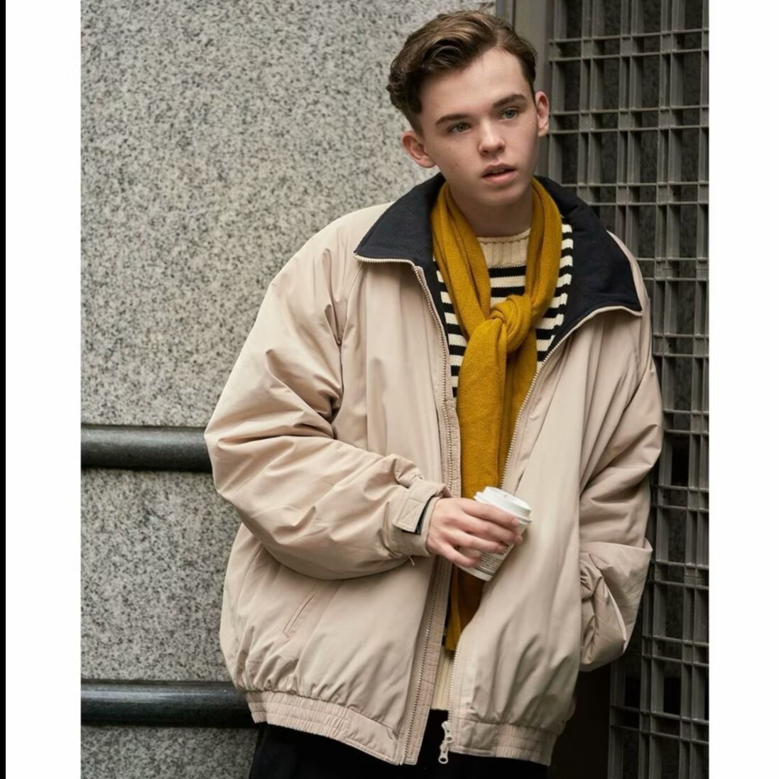 Chaqueta acolchada de algodón ligero para hombres chaqueta acolchada de algodón de invierno para hombres Otoño e Invierno Chaqueta de algodón corta para hombres abrigo de cuello de pie Delgado otoño para hombres