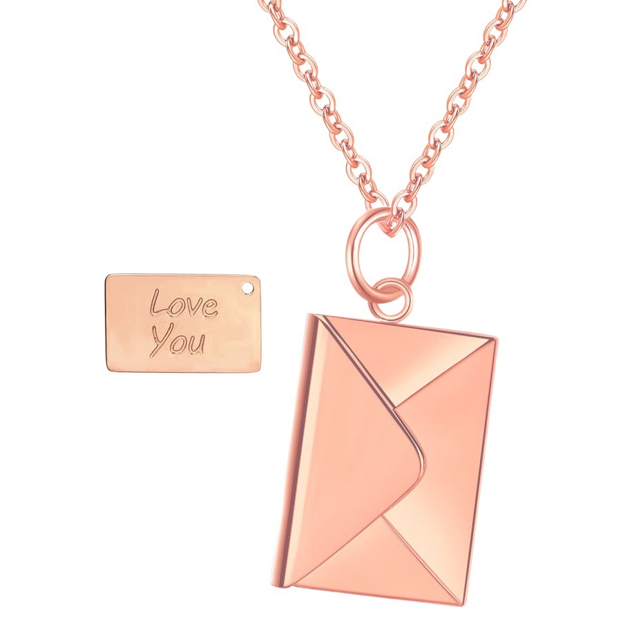 Cruz de acero de titanio sobre collar carta de amor al por mayor letras clavícula cadena mujer pareja collar no se desvanece