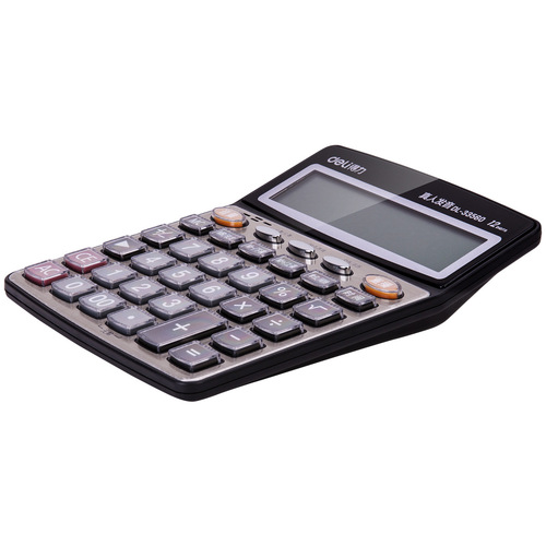 Deli Stationery 33560 Financial Voice Calculator Large Screen Date Alarm Crystal Button Calculator