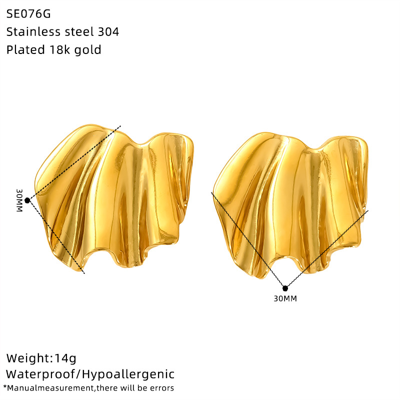 Ear Studs Classification 1 Pair Basic Vintage Style Geometric Flower Plating Titanium Steel Ear Studs